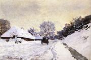 Claude Monet The Cart Snow-Covered Road at Honfleur USA oil painting artist